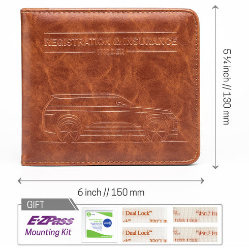 CANOPUS Car Registration and Insurance Holder, Magnetic Closure, Embossed Card Document Holder, Vehicle Glove Box Organizer, Wallet for Auto, SUV, Motorcycle, Truck, Waterproof